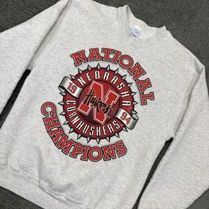 VTG Nebraska Cornhuskers 90's Sweatshirt Adult M National Champions Crewneck